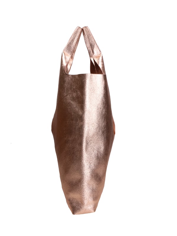 Bolso saco de cuero suave con bolsa interior de cuero laminado real. Producto artesanal italiano. Hecho en Italia