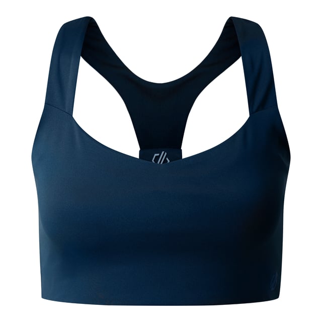Material: Elastane, Polyester, Recycled Polyamide. Fabric: Soft Touch. Design: Logo, Plain. Fabric Technology: Anti-Odour, Antibacterial, Lightweight, Moisture Wicking, Quick Dry. Back Style: Crossover. Removable Padded Cups. XS: 32 in. S: 34 in. M: 36 in. L: 38 in.