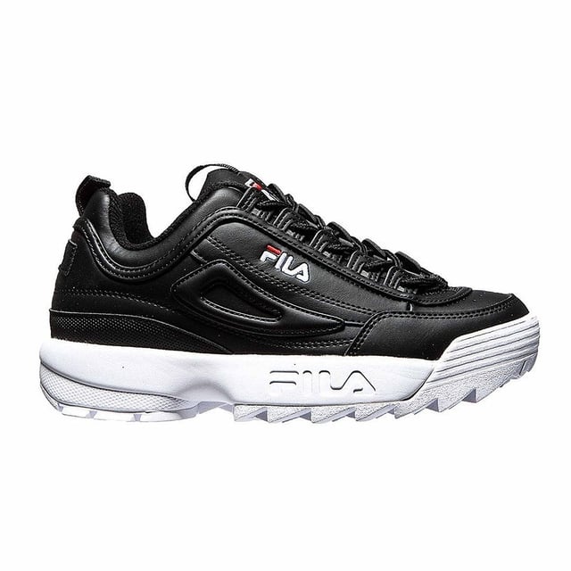 Fila Disruptor Low Lace-Up Black Other Leather Womens Trainers 1010302.25Y