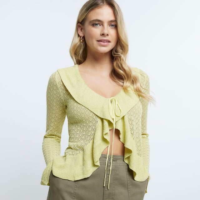 River island yellow cardigan store
