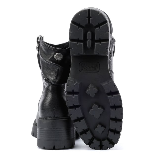 Step out in style with these western-inspired mid-calf boots, featuring a sleek faux-leather upper and convenient side zip fastening for effortless wear. Designed with a trendy lug platform sole and a 2-inch stacked heel. These chic and durable vegan boots offer the perfect combination of comfort and eco-friendly fashion.