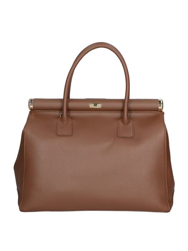 Damenhandtasche mit zwei Fächern und abnehmbarem Schultergurt. Italienisches handgefertigtes Produkt aus echtem Dollarleder. Hergestellt in Italien