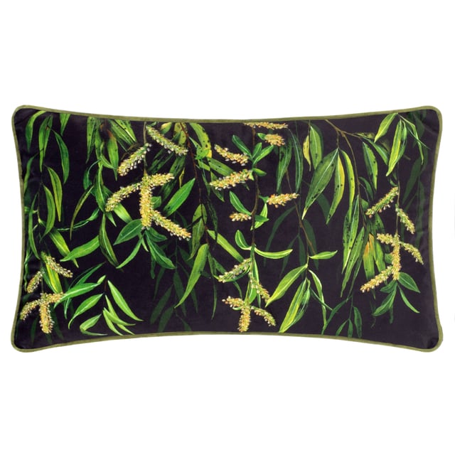 Introducing the Braywick Willow Cushion, an exquisite addition to any home that draws inspiration from the gentle beauty of weeping willow branches in bloom. This cushion features a delicate design, expertly printed on opulent velvet, which offers a sensory delight both in texture and appearance. Complementing the printed design, subtle embroidery adds a layer of sophistication, creating a rich tapestry of elegance and artistry that elevates any space.