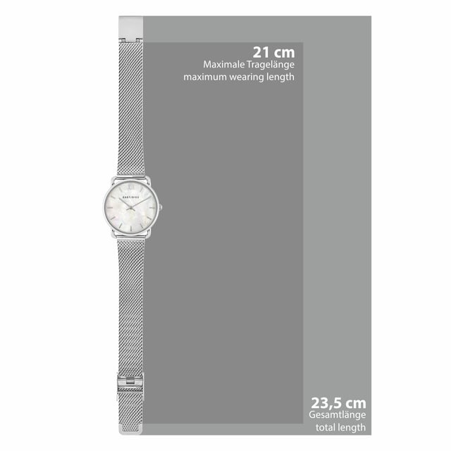 Are you a woman who is interested in the beautiful things in life? Wonderful! Then you will guarantee this stylish wristwatch with a pearl dial from Eastside. The high -quality processed watch convinces with its clear look, which makes it reliable companion in the turbulent everyday life. But even after work, you make a top figure with this watch on the wrist. In the heart of the timepiece, a quartz clock is beaten by second. Regardless of where you are traveling in the city: On the optimally structured dial with lineindicies, you can read the exact time and no longer miss an important meeting with colleagues or friends.