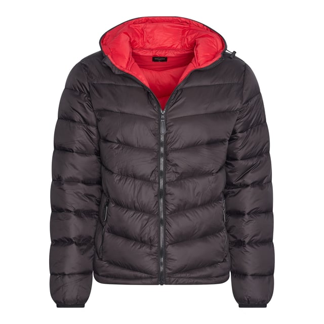 Chaqueta de invierno con capucha Cappuccino Italia para hombre. La chaqueta de invierno con capucha está hecha de poliéster y tiene un corte regular.  Marca: Cappuccino ItaliaNombre del modelo: Hooded Winter JacketCategoría: chaqueta hombreComponentes: poliésterColor: negro, rojo