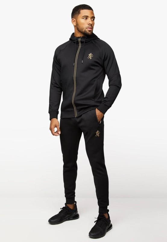 Gym King Reflect Poly Tracksuit in Black Gold