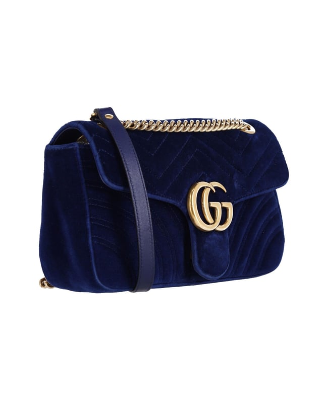 Blue velvet gucci purse on sale