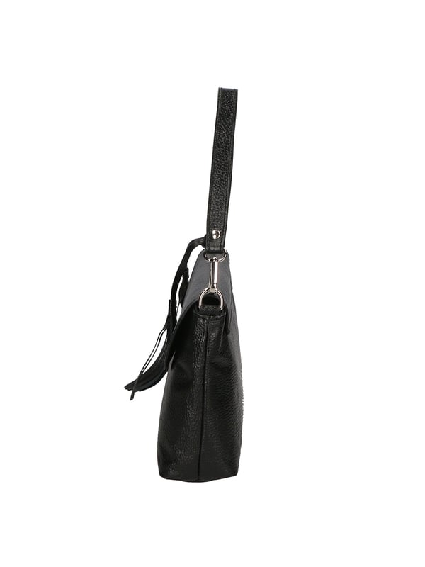 Clutch de un compartimento para mujer. Equipado con asa y bandolera extraíble. Producto artesanal italiano en genuina piel dolar laminada. Hecho en Italia.