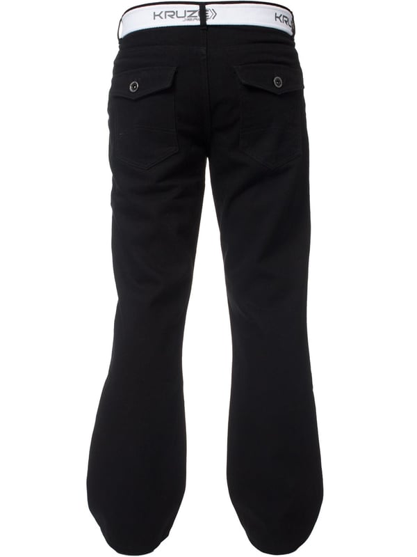 Kruze Herren Bootcut Denim-Jeans mit Kontrastnähten und Zip Fly-Verschluss. Ausgestattet mit einem 5-Taschen-Design mit Klappe geknöpft Gesäßtaschen, gebrandmarkt Knöpfe und Nieten. Ideal für Freizeit- und Arbeitskleidung.
