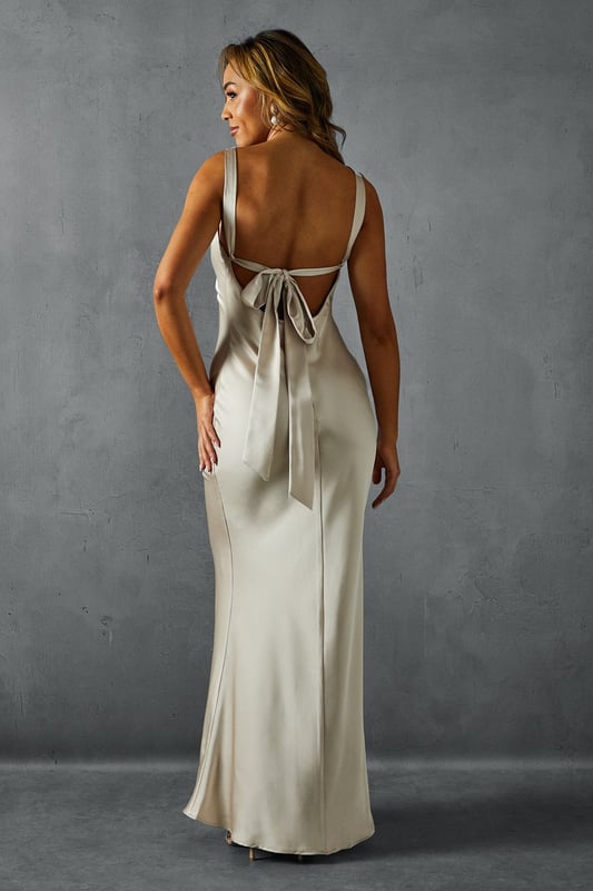 chinese dress ladies Cassiopeia Embellished Fishtail Maxi Dress in Pistachio