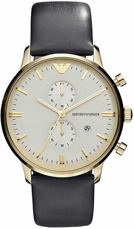 Emporio Armani AR0386 - Reloj para hombre cuarzo acero inoxidable• material: acero inoxidable• cristal: minèral• pulsera: cuero• correa: plateado• resistencia al agua: 50 m (5 ATM)• tamaño de la caja: 40 mm