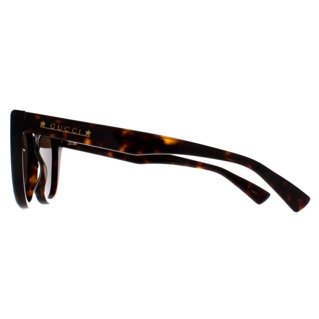 Gucci Cat Eye Womens Havana Brown GG1588S  Sunglasses are a stylish cat eye frame and the unmistakable Gucci logo on the temples. Crafted for both durability and fashion, these sunglasses provide exceptional clarity and UV protection while effortlessly merging timeless elegance with modern allure. Versatile and luxurious, they're the perfect accessory for any occasion, promising to make a bold statement and redefine your style with Italian finesse and contemporary flair.