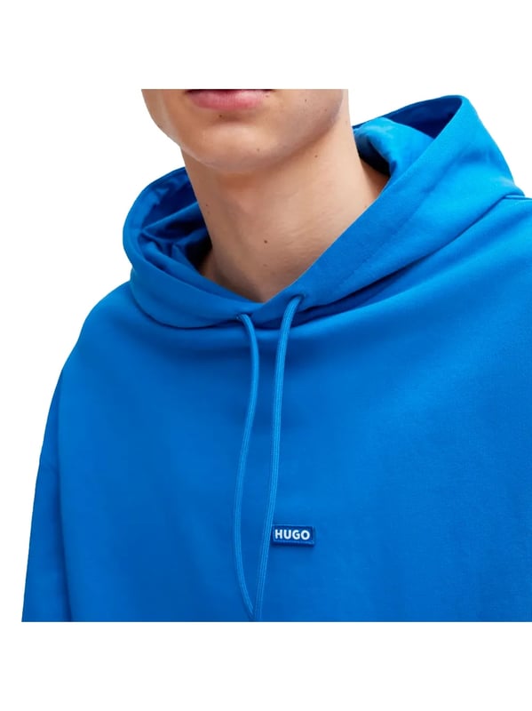 Mens HUGO Nalonso Cotton-Terry Hoodie with blue logo label in open blueStep up your style with this signature hoodie by HUGO Menswear. Crafted in French-terry cotton with a kangaroo pocket. - Blue logo label. - Regular fit.- Hooded- Long sleeves- Ribbed cuffs- 100% Cotton.  Machine washable- Ref: 50522374-493