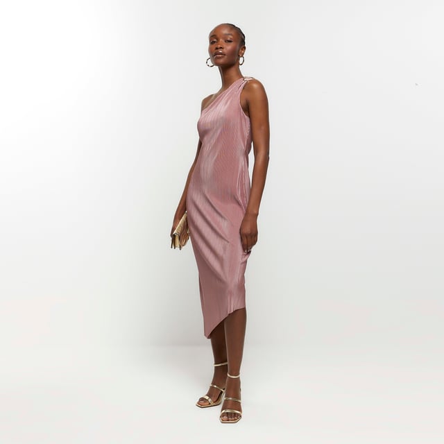 Midi Dress River Island Pink Slip Dress River Island Womens