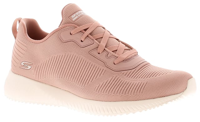 Skechers Womens Chunky Trainers Bobs Squad Memory Foam Lace Up pink