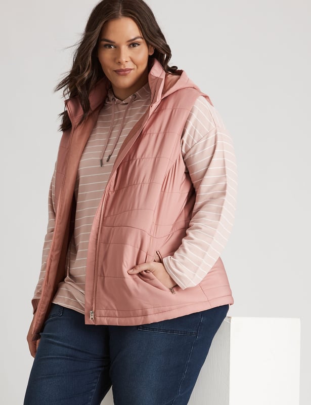 Long puffer vest deals plus size
