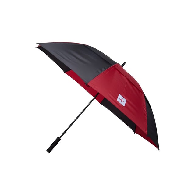 100% Polyester. Width: 130cm. Design: Contrast, Stripe. Double Canopy, Rubber Handle. Durable. Handle Features: Non Slip.