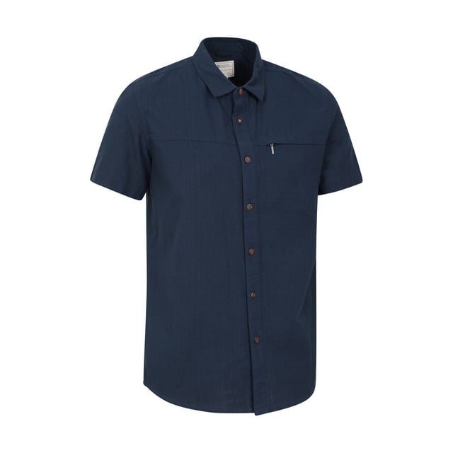 Buitenste materialen: 100% katoen. Voering: 100% polyester. Stof: Slub. Voering: Gaas. Ontwerp: Textuur. Zakken: 1 borstzak, ritssluiting. Bevestiging: Knop. Mouwtype: Korte mouwen. Halsuitsnijding: Omgeslagen kraag. Stoftechnologie: Ademend, Lichtgewicht. 7 Knopensluiting.
