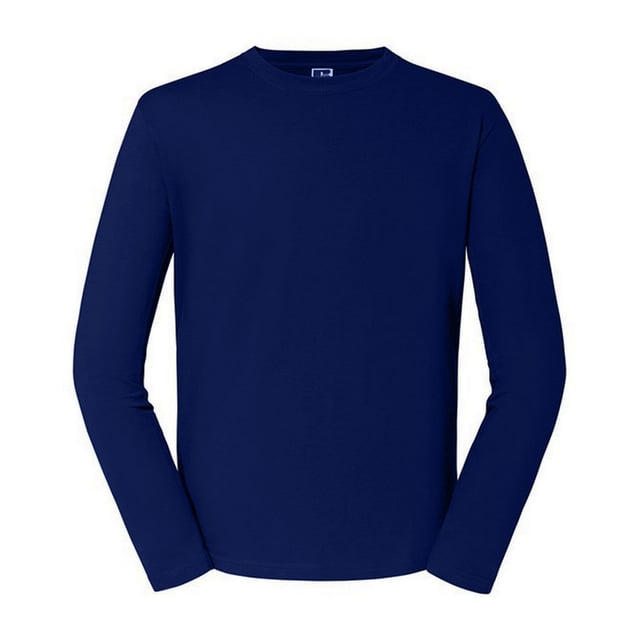 100% Ringspun Cotton. Fabric: Single Jersey. Design: Plain. Fit: Classic. Neckline: Crew Neck, Knitted, Ribbed, Top Stitched. Sleeve-Type: Long-Sleeved. Neck Tape, Taped Shoulders. 180gsm. Sustainability: Amfori, BSCI, Oeko-Tex Standard 100 Certified, WRAP Certified.