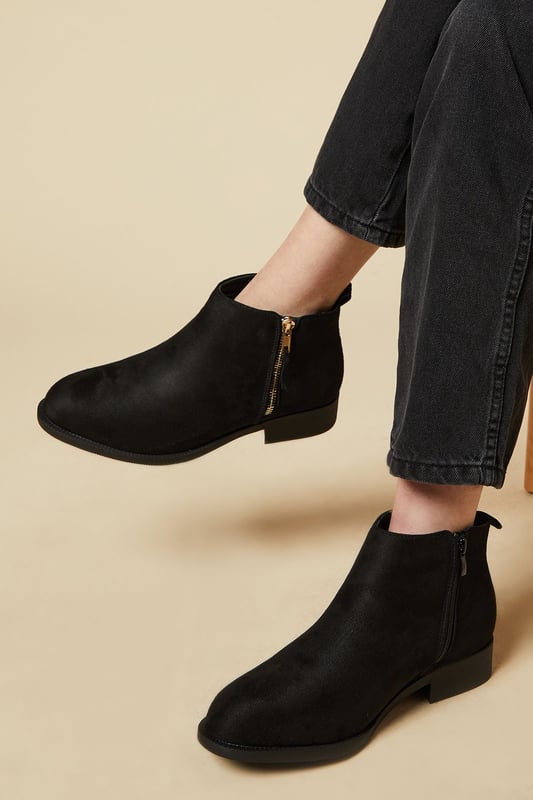 Wide Fit Maddy Side Zip Flat Boots - Main Image