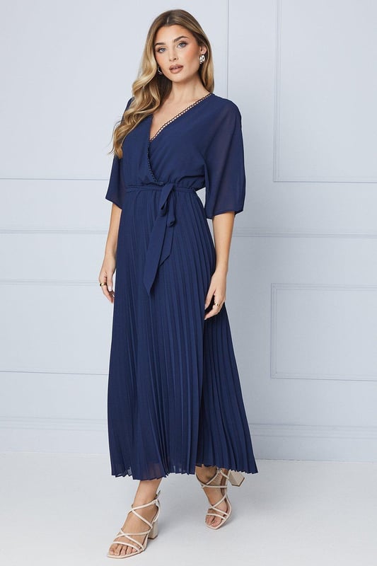 Twist midi dress with kimono sleeve on sale