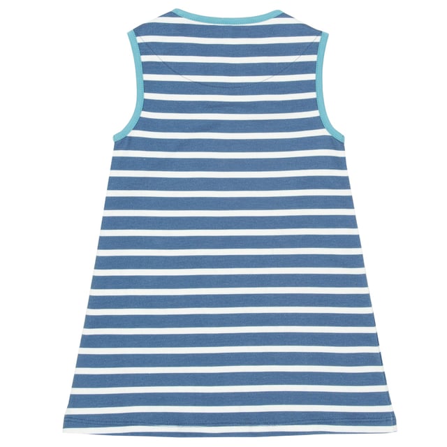 New! A fresh style with classic beauty, our new pinafore will look fabulous with so many of our tops and tights this season. In our organic yarn dyed stripe sweat fabric featuring our cute berry ditsy print pockets, the two little contrast appliqué birdies perched on top are sure to make the best of friends with your very own little fashionista. Finish the look with our berry ditsy bowband.