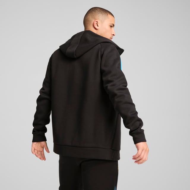 PUMA Mens Manchester City PUMATECH Full-zip Hoodie PRODUCT STORY: Show your City team spirit in style. This full-zip hoodie keeps you comfortable and warm. With moisture-wicking dryCELL technology and side pockets for your essentials, you'll stay focused on the game. Victory never looked so good. FEATURES & BENEFITS: dryCELL: Performance technology designed to wick moisture from the body and keep you free of sweat during exercise; Made with at least 20% recycled materials. DETAILS: Regular fit; 320 gsm, Knitted; Long sleeves; Zipped side and chest pockets; Zipped, front and side pockets. Our model is 185 cm tall and is wearing size M UK.