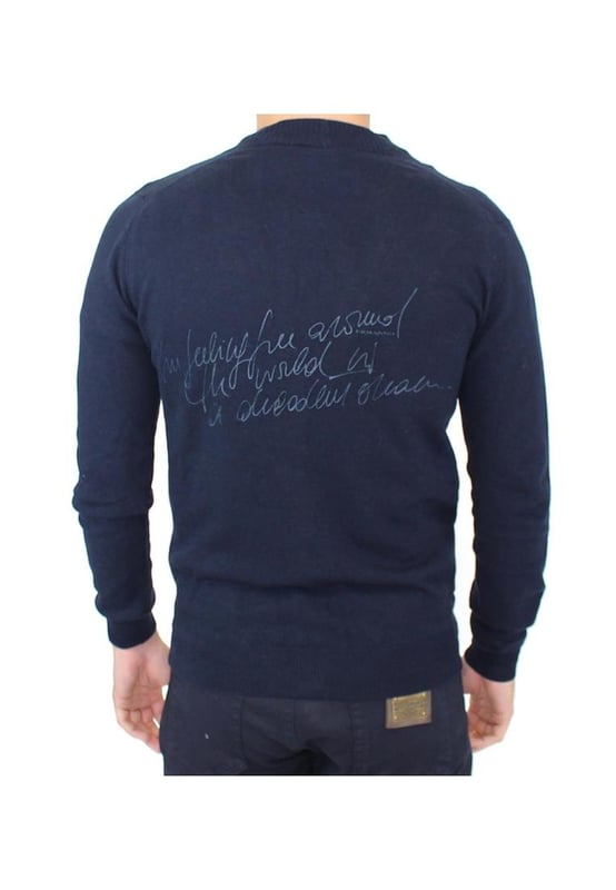 Brand: ERMANNO SCERVINO
  Color: Blue
  Style: Cardigan Sweater
  Material: Wool blend
  Logo detailing
  100% authentic with tags
  Perfect addition to any gentlemans wardrobe