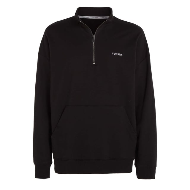 Mens Calvin Klein Lounge Sweatshirt in black.- Ribbed crewneck.- Ribbed cuffs and hem.- Signature tape inside the neckline.- Calvin Klein embroidery on the chest.- Regular fit.- Ref: 000NM2299EUB1