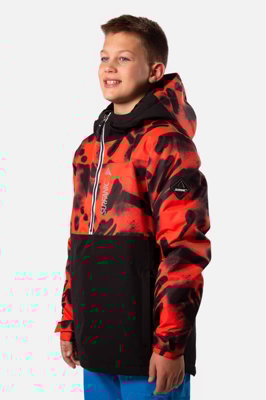 The Breaker snow overhead jacket stands out from the crowd and is our premium youth overhead jacket styled for maximum impact. The Breaker has fully taped seams and is highly waterproof to 10,000mm with a breathability rating of 10,000gms/M2 this technical snow jacket will make sure you’ll stay warm and dry. The Breaker jacket is made from our durable coated ripstop fabric and is feature packed. This jacket offers a great bang for your buck with under arm ventilation for when you need to dump heat, a powder skirt with Lycra wrist guards to keep the snow out and warmth in. A dry butt patch, to do exactly that, lift pass pocket on the left sleeve, soft chin guard, internal storm flap, zipped handwarmer pockets and a zipped comms pocket with headphone routing system all complete this street wear inspired piece.

Powder skirt - Whether you’re hitting the powder on skis or snowboard, this snow skirt creates a tight seal around your waist to keep the snow out and the warmth in. Made from durable waterproof materials and an internal dry butt patch (DBP) to keep it all warm and dry.

Snow cuff / wrist gaiter - This is perfect for even the most extreme conditions, featuring a tight seal that bridges the gap between your glove and jacket.

Zipped pockets - Pockets designed for everything you need for a full day up the mountain. Pockets for your lift pass, media, stash pocket for cash, wallet pocket and phone pocket for protection and to keep the battery warm.

Design features:

    Taped seams
    Fixed hood
    Super soft chin guard
    Zipped sleeve ski pass pocket
    Snow cuffs
    Twin zipped tricot lined hand warmer pockets
    Waterproof snow skirt
    Dry butt patch ( DBP )

Fabric & performance:

    Regular fit
    Shell 100% polyester
    Water resistant coating 10,000mm
    Breathbility rating MVP 10,000 gm²

Insulation & lining:

    100% recycled polyester low loft insulation.
    Insulation. 80 gm² body 40 gm² Sleeves
    Lining 100% recycled embossed polyester.