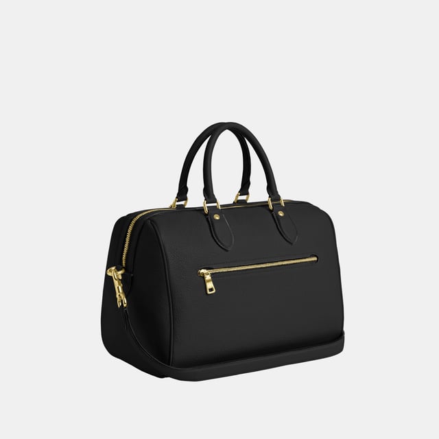 Rowan Large Satchel in Soft Pebbled Leather, Inside snap and zip pockets, Outside zip pocket,  Length: 30.00 cm,  Width: 17.50 cm,  Height: 21.00 cm