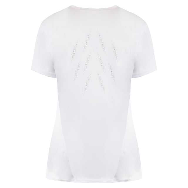 Asics Logo Womens White T-Shirt Asics Short Sleeve Crew Neck White Plain Womens T-Shirt 121714 0001