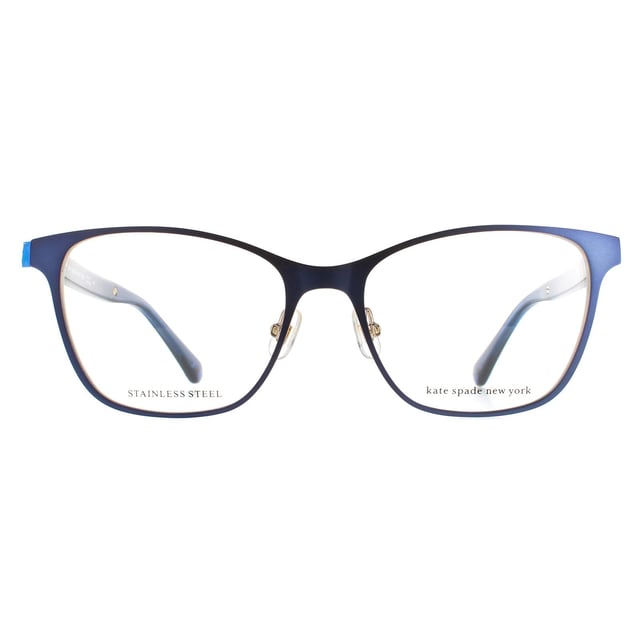 Kate Spade Square Womens Blue Seline  Glasses are a modern square style crafted from lightweight metal. The silicone nose pads ensure comfortable all day wear. Kate Spade's logo features inside the slender temples for brand authenticity.