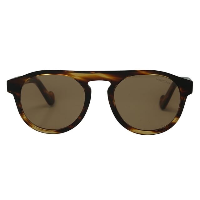 Moncler Round Unisex Dark Brown Brown ML0073  ML0073 are a bold style with rounded lenses, a keyhole bridge and a thick acetate frame that showcases the Moncler logo on the temples..