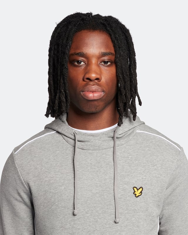 Lyle Scott Sports Hoodie with Contrast Piping in Grey