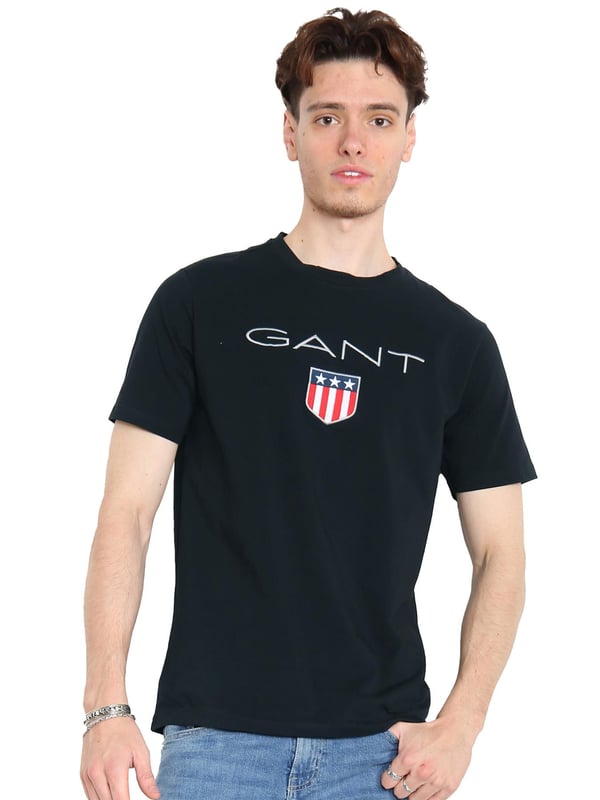 Gant Mens Crew Neck T Shirt Big Shield Blue