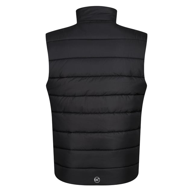 Material: 100% Polyester. Fabric: Ripstop. Design: Quilted. Fabric Technology: Thermal, Warmloft, WR Cire Finish. Neckline: High-Neck. Sleeve-Type: Sleeveless. Pockets: 1 Chest Pocket, 2 Side Pockets, Zip. Fastening: Full Zip. Made from Recycled Materials.