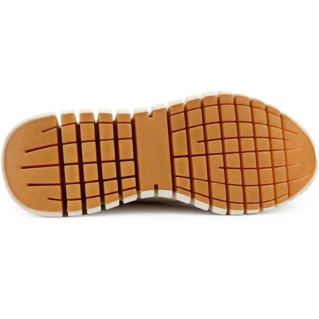 Experience Ultimate Comfort With The Ecco Gruuv Trainer! Adorned In Natural Leather, This Running-style Shoe Boasts A Reflective Trim And Elastic Laces For A Fashionable Yet Functional Finish. Cradle Your Feet In The Dual-fit Comfort Foam Insoles And Cushy Pu Midsole. With A Dynamic Two-way Flex Rubber Sole, Your Steps Are Supported, Making Every Journey A Joy. Get Ready To Strut In Style And Comfort With Ecco Gruuv!