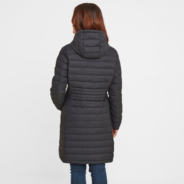 Bardsea Womens Long Down Jacket Grey Marl