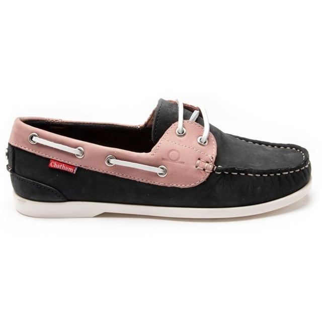 A Sporty Take On A Classic, Lace-up Boat Shoe. Crafted From Premium Navy Blue Nubuck, This Laidback, Two-eyelet Style Has Pale Pink Side Lace Detail, Contrast Stitching And A Non-slip Rubber Sole