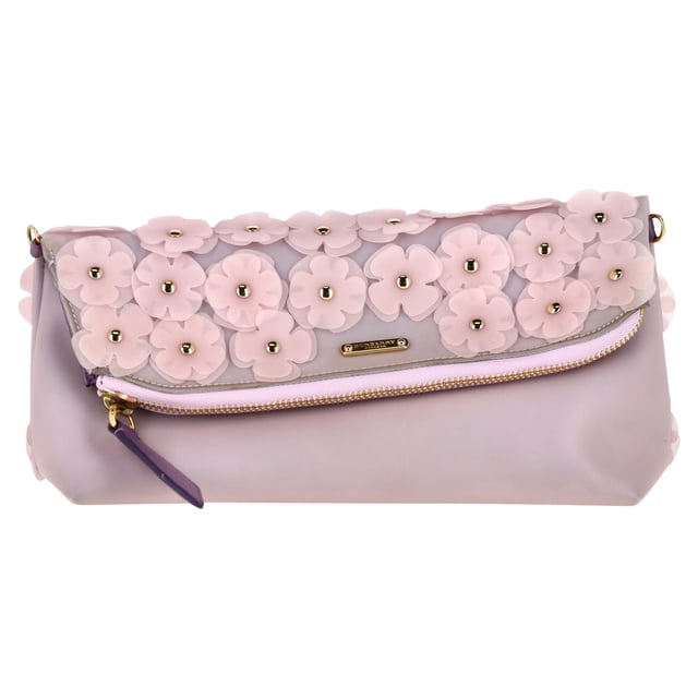 Burberry The Petal in Flowers Pouch in Purple Rubber