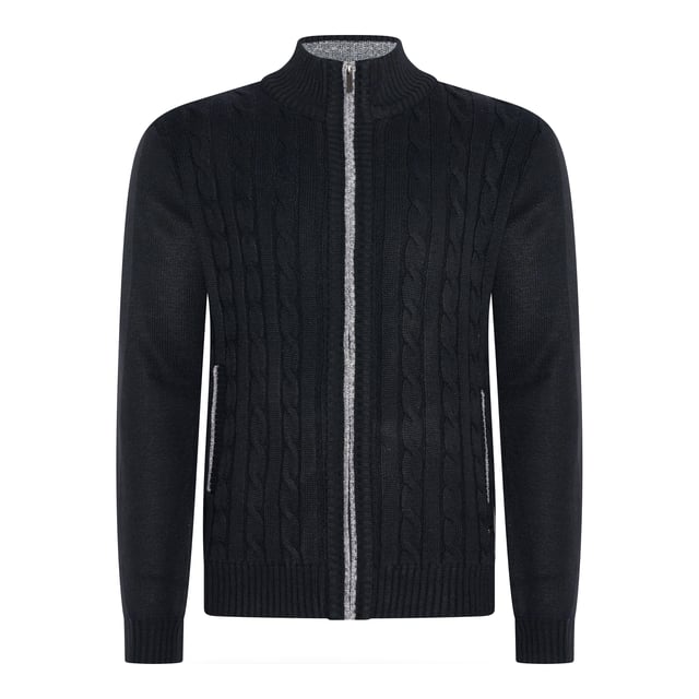 Chaqueta de punto Cappuccino Italia para hombre. El Cable Cardigan está hecho de 100% poliéster y tiene un corte regular.  Marca: Cappuccino ItaliaNombre del modelo: Cable CardiganCategoría: Chaqueta de punto para hombreComponentes: poliésterColor: azul marino