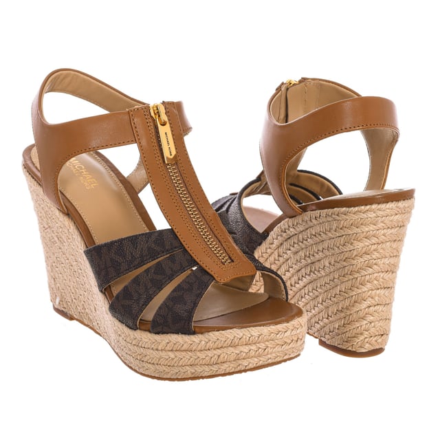 Michael kors brown wedge sandals on sale