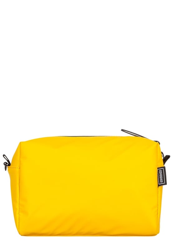 Constructed from our high quality splash proof tarpaulin to protect your essentials, the Mansville wash bag is a must have. It’s all in the detail with a specialist waterproof zip providing easy access to the main compartment. The interior features our wipe clean Consigned logo lining with double slip pockets and a large central compartment for all your essential cosmetic needs. Features: , Tarpaulin exterior, CONSIGNED rubberised patch logo, Waterproof zip feature, Zip top opening, CONSIGNED branded black interior Style Ref: 50329 YELLOW