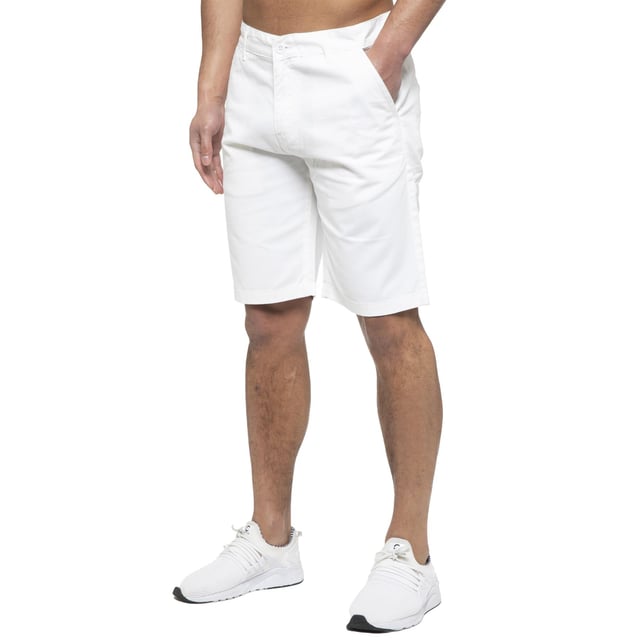 Enzo Mens Chino Shorts In White