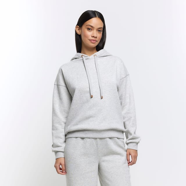 River Island Womens Hoodie Grey Plain