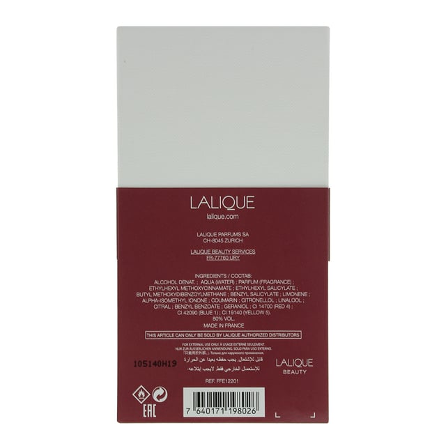 Created by Valerie Garnuch Mentzel and launched in 2019 by Lalique, Velvet Plum is a Leathery fragrance for women launched under the  Les Compositions Parfumees line. The fragrance contains notes of Cashmeran, Patchouli, Woodsy Notes, Iris, Flowers, Osmanthus, Heliotrope, Tuberose and Musk. The most notable of the notes in the fragrance are the Cashmeran note, which gives a lovely warming and cosy scent to the fragrance. Given it's warming nature the fragrance is best used in the colder weather of Fall and Winter.