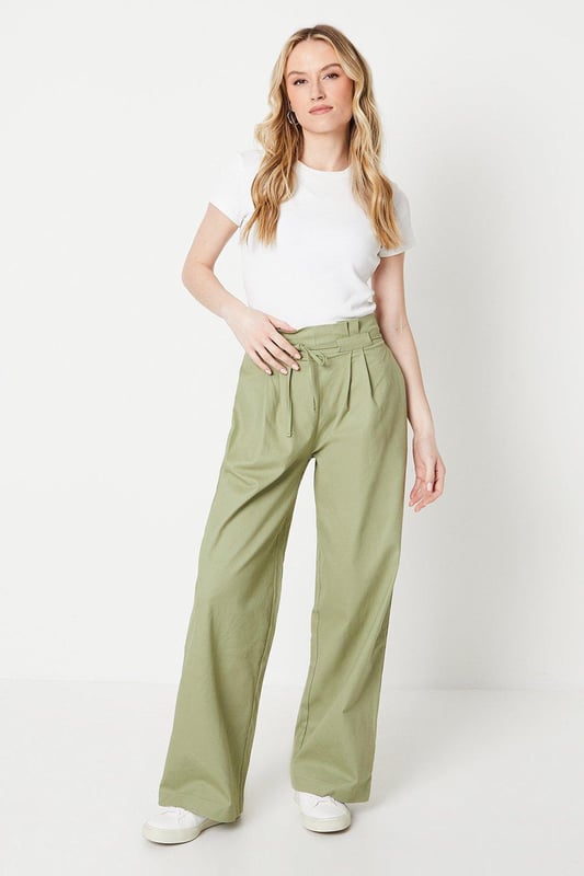 Women's paperbag waist trousers sale