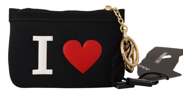 60% poliamida, 20% latón, 10% elastano; Llavero Dolce & Gabbana negro;  Modelo: BI1203 AZ897 15;  Mano de obra de alta calidad;  Dimensiones (cm): 12 x 8;  Detalles del logotipo de Dolce & Gabbana