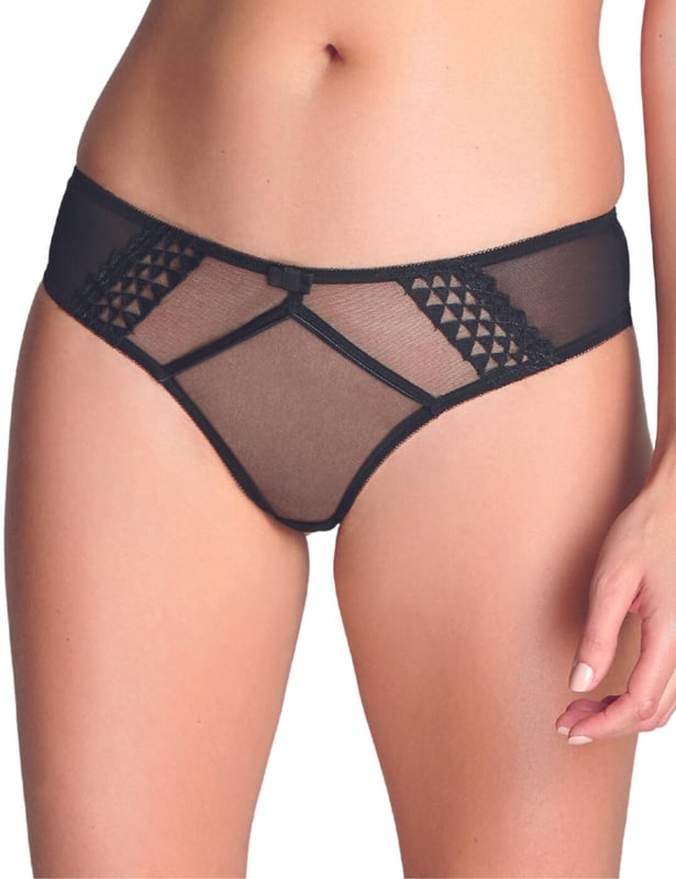 Look and feel gorgeous in the all-new Asher range from Cleo by Panache! The stunning Asher range features soft handle materials to ensure comfort at all times. The range also features unique triangle embroidery, combined with simple yet stunning colours! This stunning Brazilian brief offers moderate rear coverage for a tempting look and looks fabulous when paired up with matching items from the Asher range!

Unique and feminine design
Comfortable fit and feel
Soft handle materials
Looks great under clothes
Moderate rear coverage
Stunning triangle embroidery
Matching items available
Composition: 51% Polyamide | 25% Polyester | 13% Elastane | 11% Cotton
Listed in UK sizes